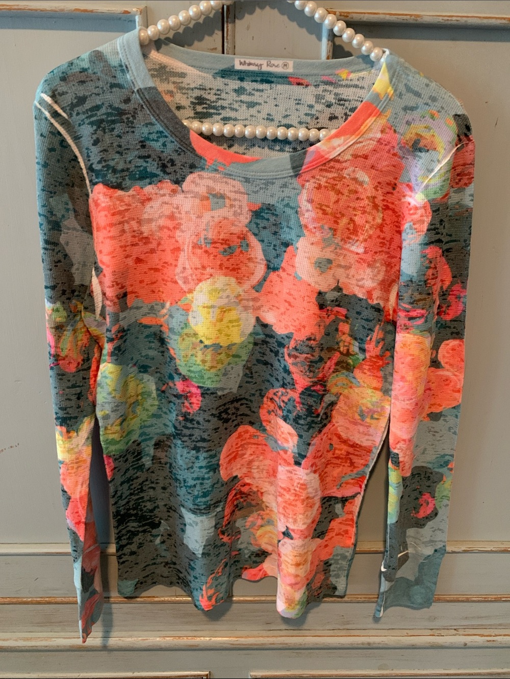 NWOT Whimsy Rose Before+Again Floral Waffle Knit Thermal Size M